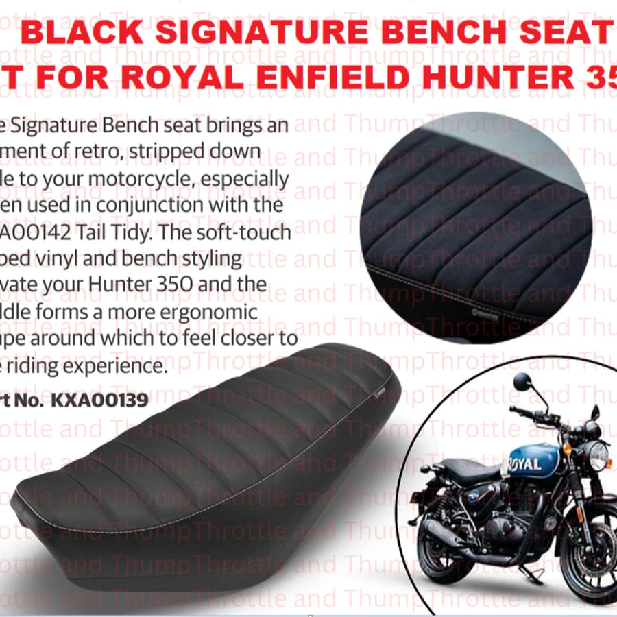 Black Signature Bench Seat fit for Royal Enfield Hunter 350
