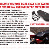 Black Deluxe Touring Dual Seat and Backrest Kit fit for Royal Enfield Super Meteor 650