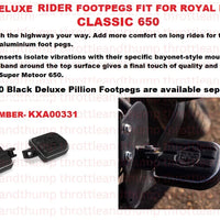 Black Deluxe Rider Footpegs fit for Royal Enfield Classic 650