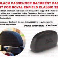 Black Passenger Backrest Pad fit for Royal Enfield Classic 350