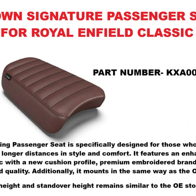 Brown Signature Passenger Seat fit for Royal Enfield Classic 650