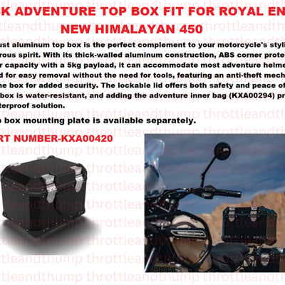 Black Adventure Top Box fit for Royal Enfield Himalayan 450