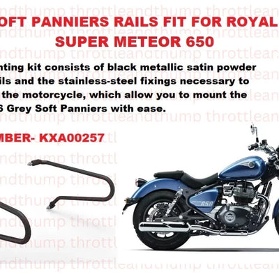 Black Soft Pannier Rails fit for Royal Enfield Super Meteor 650