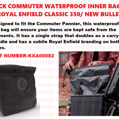Black Commuter Waterproof Inner Bag fit for Royal Enfield Classic 350