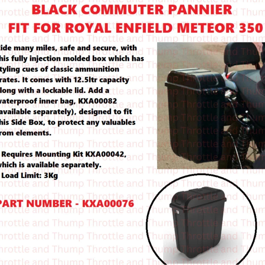 Black Commuter Pannier fit for Royal Enfield Meteor 350