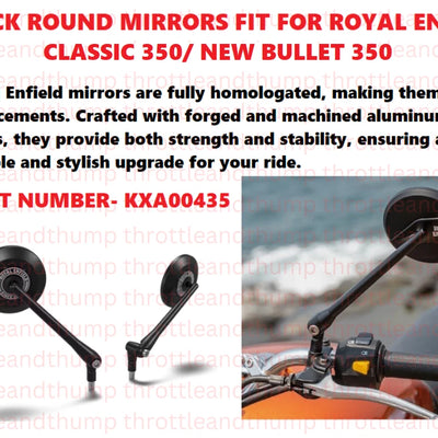 Black Round Mirrors fit for Royal Enfield Classic 350