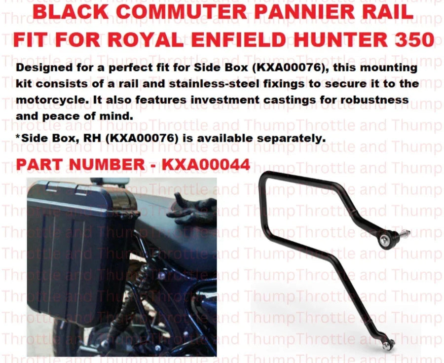 Black Commuter Pannier Rail fit for Royal Enfield Hunter 350