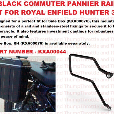 Black Commuter Pannier Rail fit for Royal Enfield Hunter 350