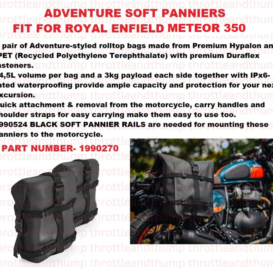 Adventure Soft Panniers fit for Royal Enfield Meteor 350