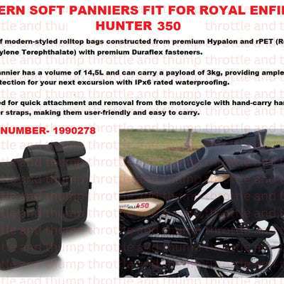 Modern Soft Panniers fit for Royal Enfield Hunter 350