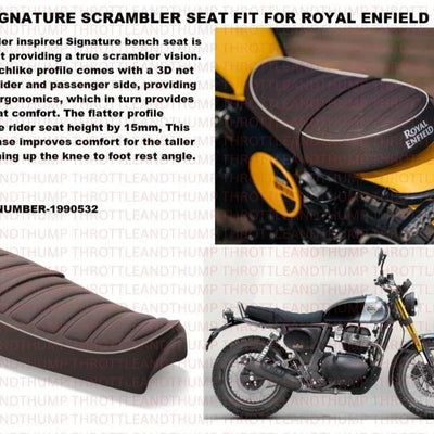 Brown Signature Scrambler Seat fit for Royal Enfield Bear 650