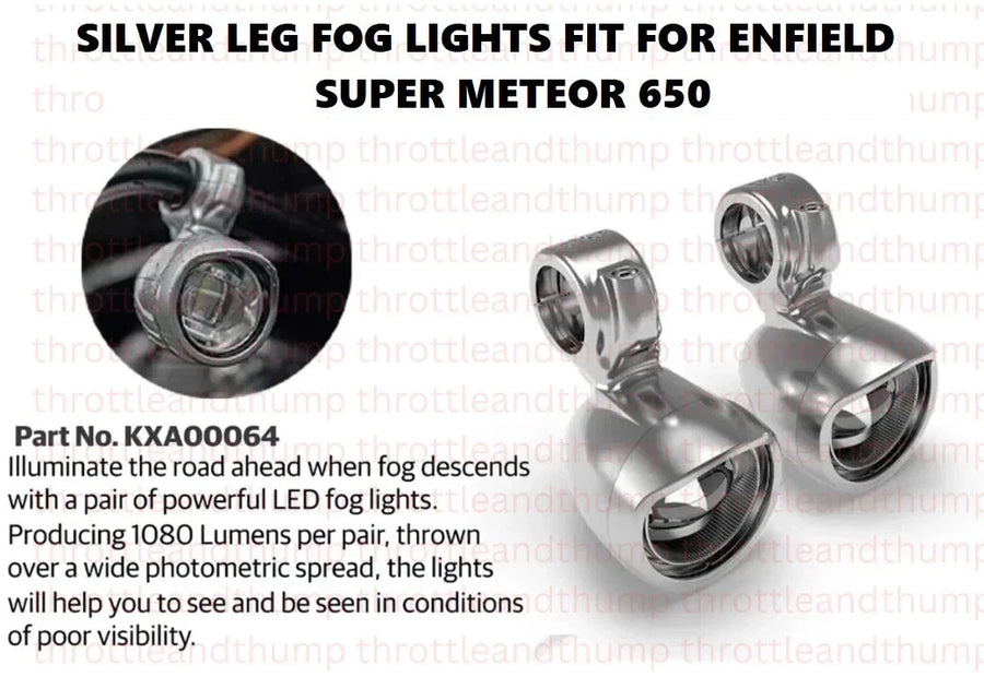 Silver Led Fog Lights fit for Royal Enfield Super Meteor 650