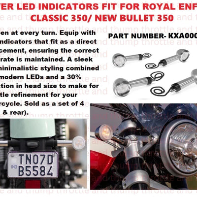 Silver LED Indicators fit for Royal Enfield Bullet 350