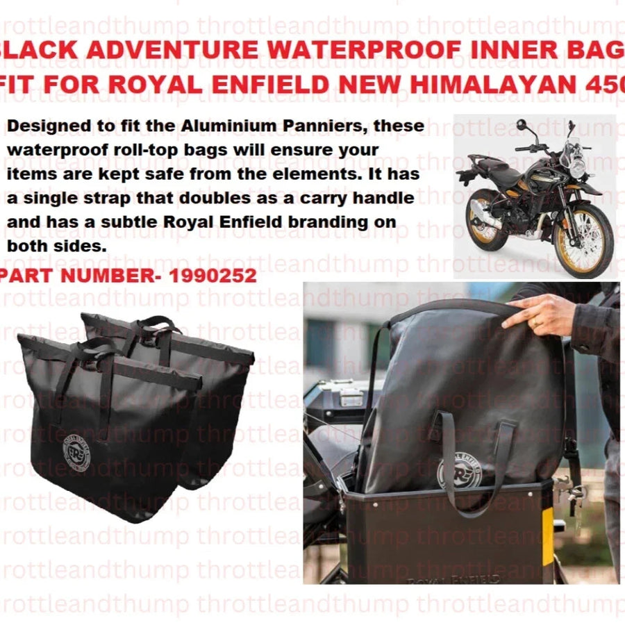 Black Adventure Waterproof Inner Bags fit for Royal Enfield Himalayan 450