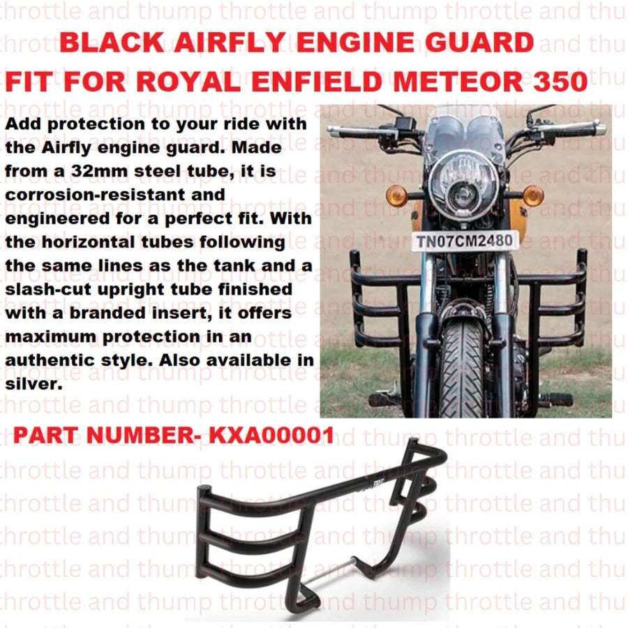 Black Airfly Engine Guard fit for Royal Enfield Meteor 350
