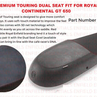 Black Premium Touring Dual Seat fit for Royal Enfield Continental GT 650