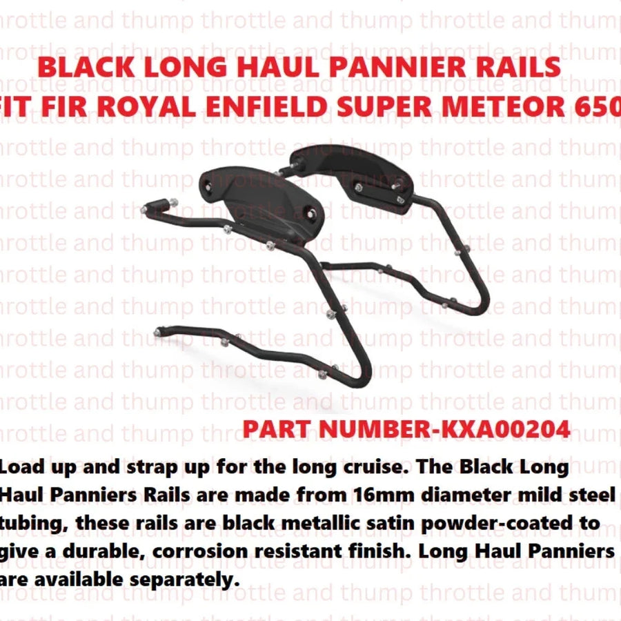 Black Long Haul Pannier Rails fit for Royal Enfield Super Meteor 650