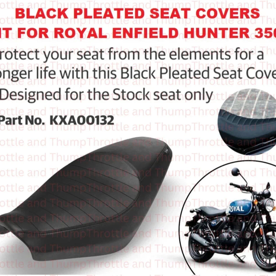 Black Pleated Seat Covers fit for Royal Enfield Hunter 350