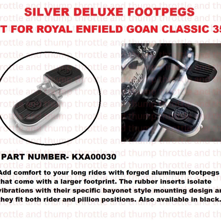Silver Deluxe Footpegs fit for Royal Enfield Goan Classic 350