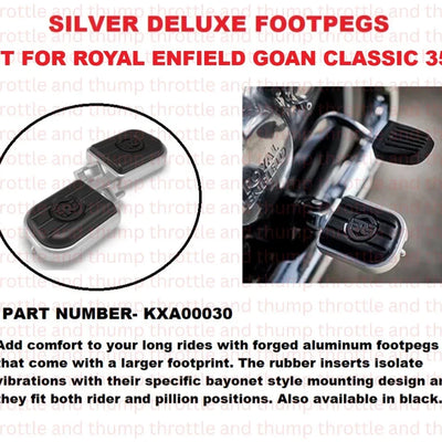 Silver Deluxe Footpegs fit for Royal Enfield Goan Classic 350