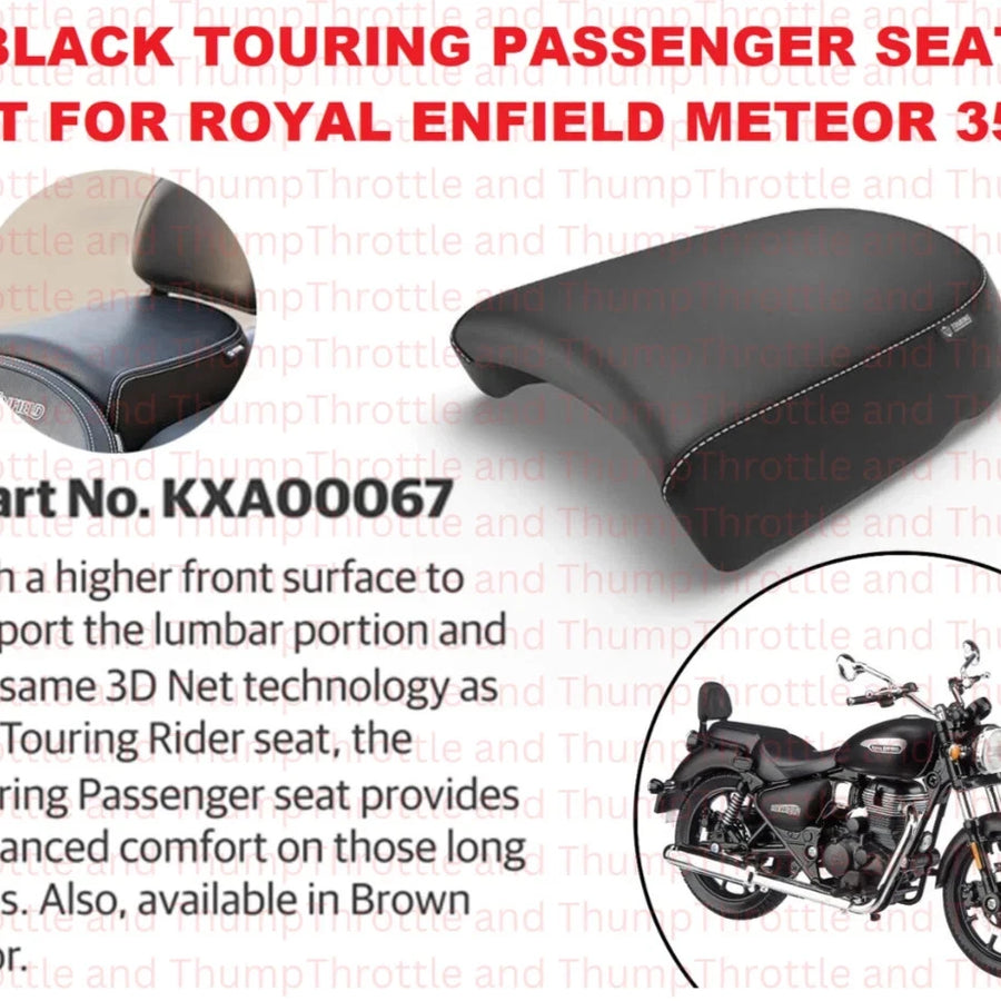 Black Touring Passenger Seat fit for Royal Enfield Meteor 350