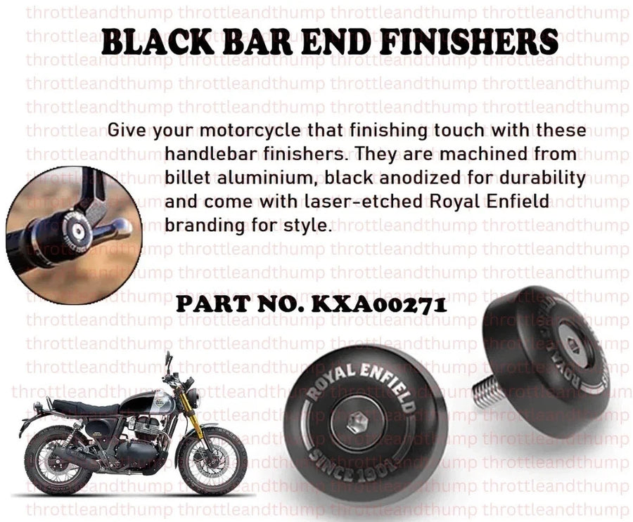 Black Bar End Finishers fit for Royal Enfield Bear 650