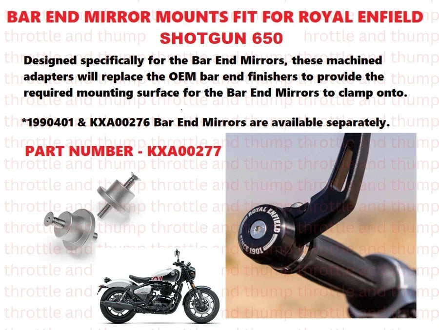 Bar End Mirror Mounts fit for Royal Enfield Shotgun 650