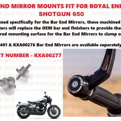 Bar End Mirror Mounts fit for Royal Enfield Shotgun 650