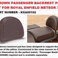 Brown Passenger Backrest Pad fit for Royal Enfield Meteor 350
