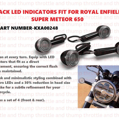 Black LED Indicators fit for Royal Enfield Super Meteor 650