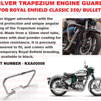 Silver Trapezium Engine Guard fit for Royal Enfield Classic 350