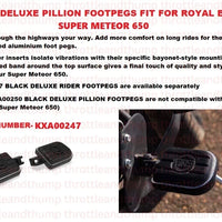 Black Deluxe Rider Footpegs fit for Royal Enfield Super Meteor 650