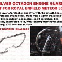 Silver Octagon Engine Guard fit for Royal Enfield Meteor 350