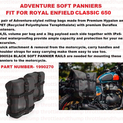 Adventure Soft Panniers fit for Royal Enfield Classic 650