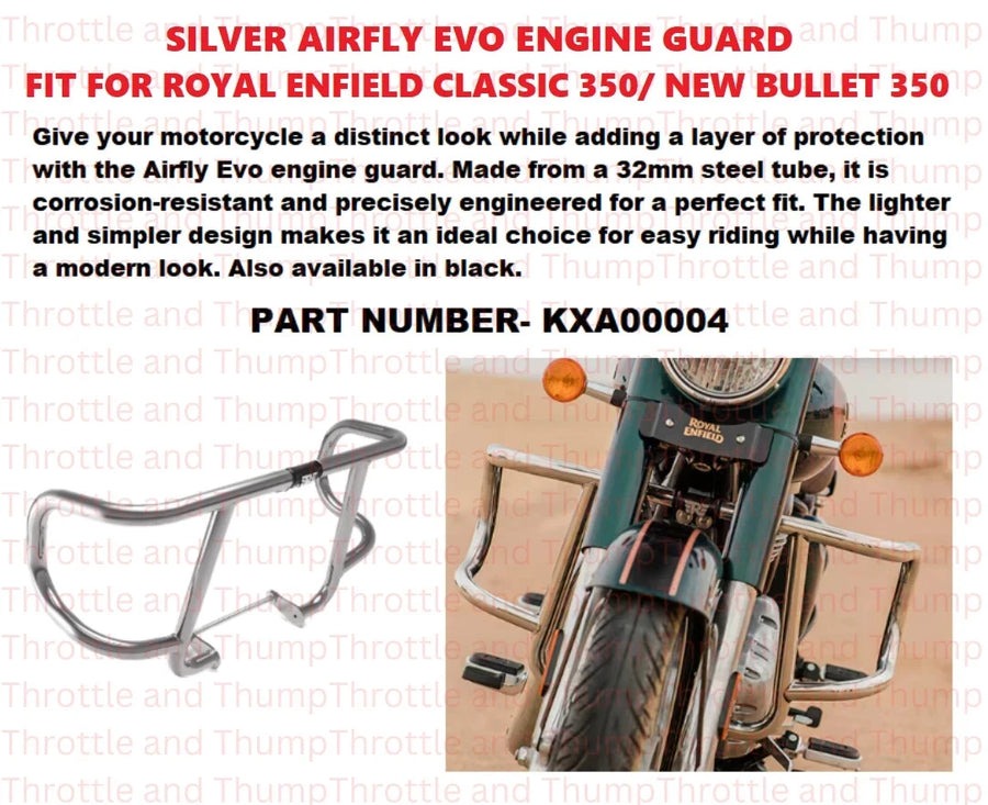 Silver Airfly Evo Engine Guard fit for Royal Enfield Classic 350