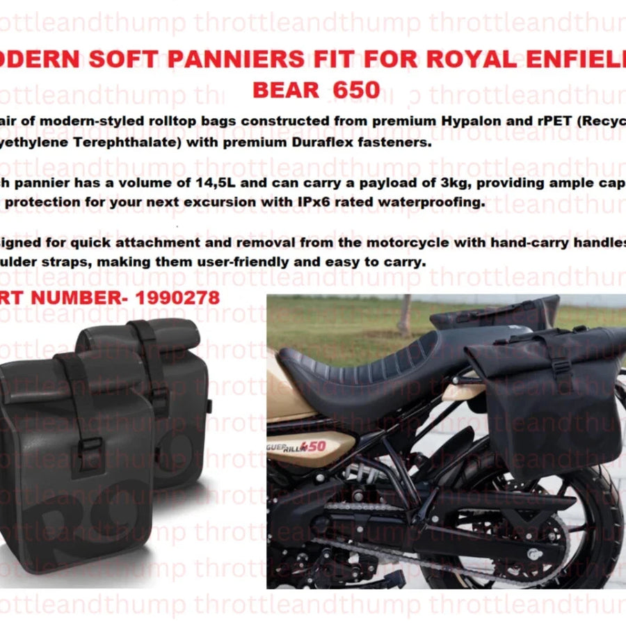 Modern Soft Panniers fit for Royal Enfield Bear 650