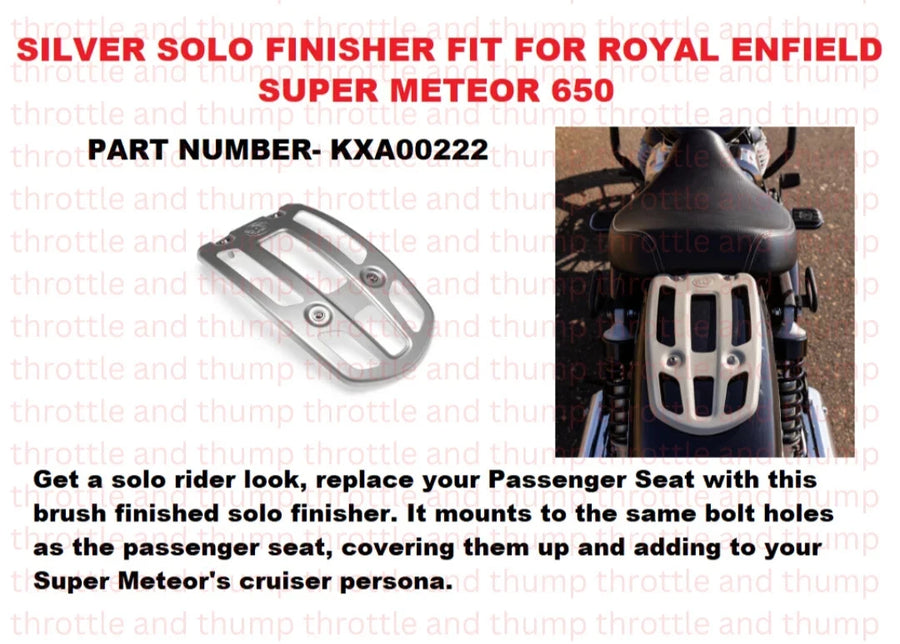 Silver Solo Finisher fit for Royal Enfield Super Meteor 650
