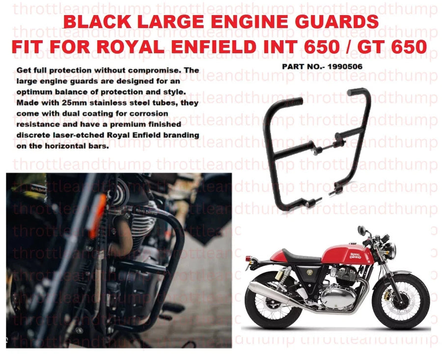 Black Large Engine Guards fit for Royal Enfield Interceptor 650
