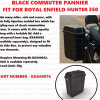 Black Commuter Pannier fit for Royal Enfield Hunter 350