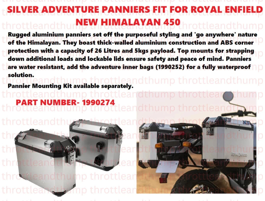 Silver Adventure Panniers fit for Royal Enfield Himalayan 450