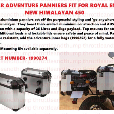 Silver Adventure Panniers fit for Royal Enfield Himalayan 450