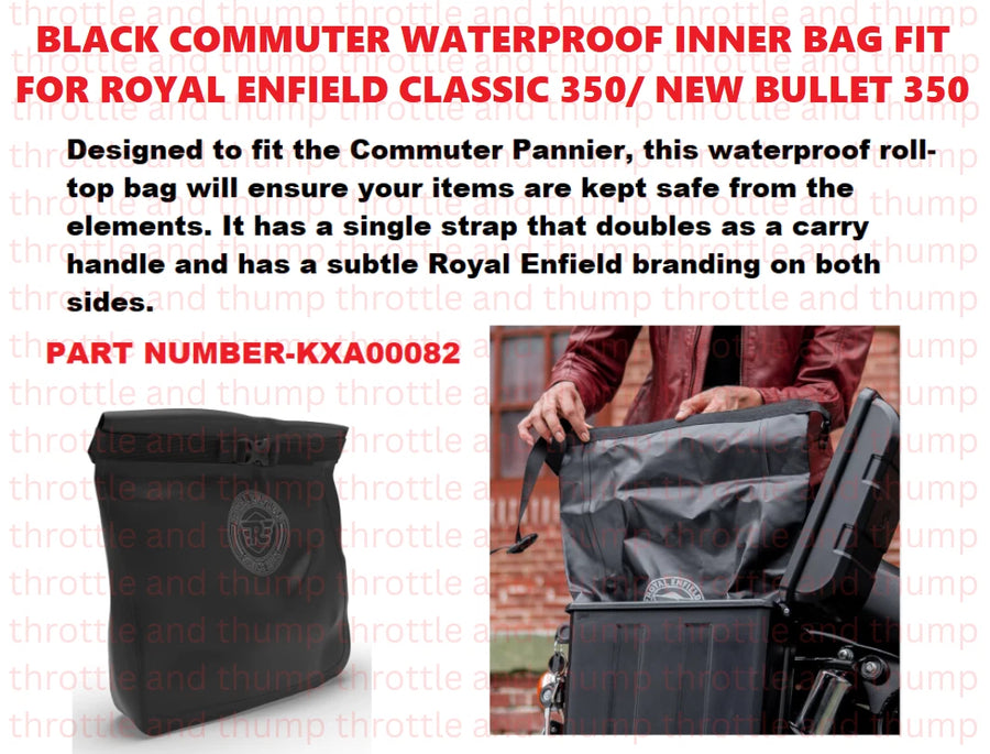 Black Commuter Waterproof Inner Bag fit for Royal Enfield Bullet 350