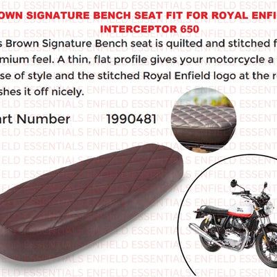 Brown Signature Bench Seat fit for Royal Enfield Interceptor 650