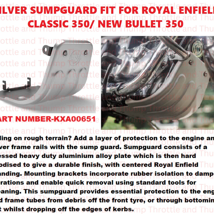 Silver Sumpguard fit for Royal Enfield Bullet 350