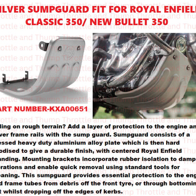 Silver Sumpguard fit for Royal Enfield Bullet 350