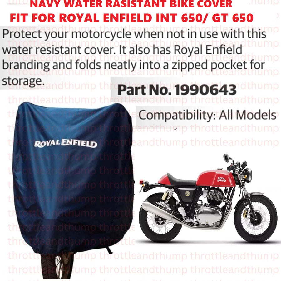Navy Water Resistant Bike Cover fit for Royal Enfield Interceptor 650