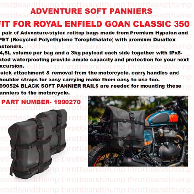Adventure Soft Panniers fit for Royal Enfield Goan Classic 350