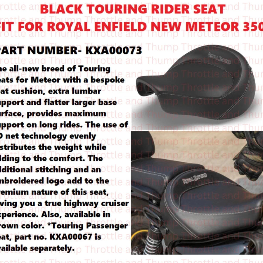 Black Touring Rider Seat fit for Royal Enfield Meteor 350