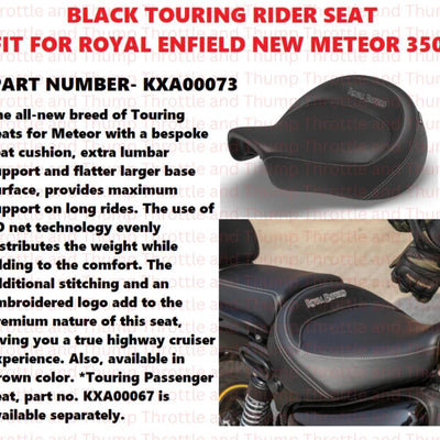 Black Touring Rider Seat fit for Royal Enfield Meteor 350