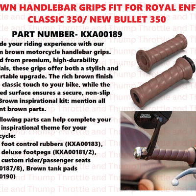 Brown Handlebar Grips fit for Royal Enfield Bullet 350